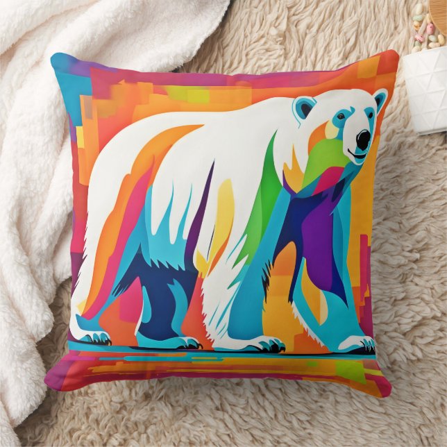 Lebhafter Polar-Bär Kissen (Decke)