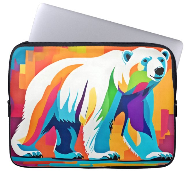 Lebhafter Polar-Bär Laptopschutzhülle (Vorderseite)
