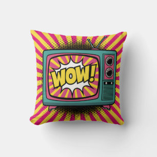 Lebhafter Pop Art Retro TV Kissen