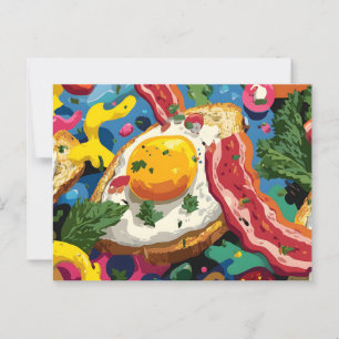 Lebhafter Pop Kunst Abstraktes Muster von Eiern un Postkarte