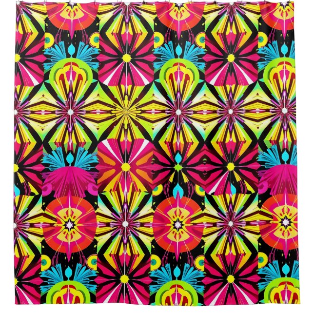 Lebhafter Pop Kunstdusche Vorhang - Frische Farben (Vorderseite)