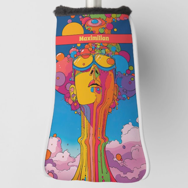 Lebhafter psychedelischer Pop Art Groovy Retro Des Golf Headcover (Rotieren 90)