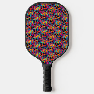 Lebhafter psychedelischer Schädel Pickleball Schläger