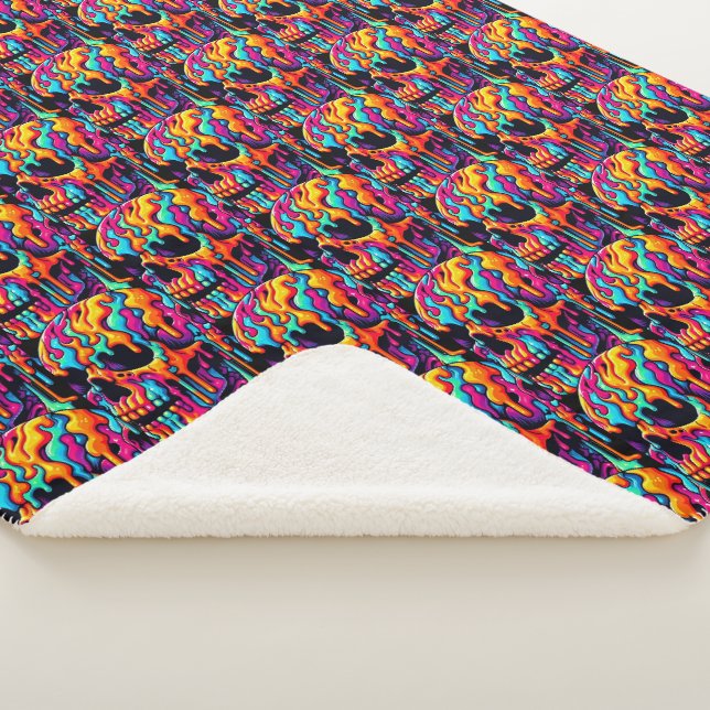 Lebhafter psychedelischer Schädel Sherpadecke (3/4)