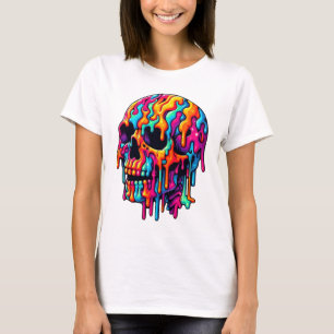 Lebhafter psychedelischer Schädel T-Shirt