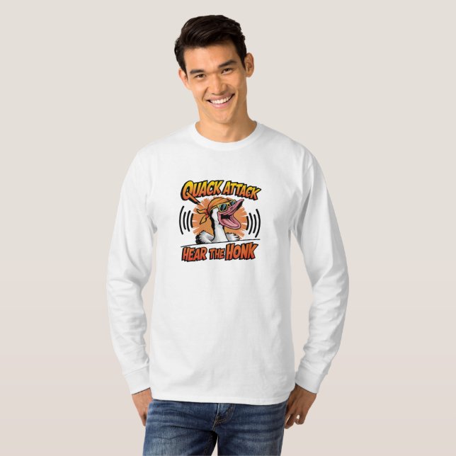 Lebhafter Quack Attack Long Sleeve T - Shirt (Vorne ganz)