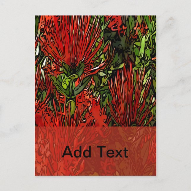 Lebhafter Red Orange Firebush Postkarte (Vorderseite)