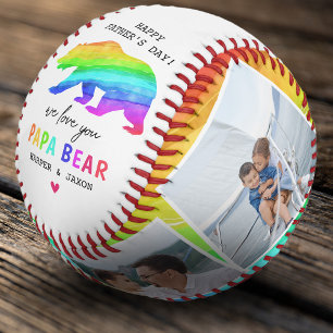 Lebhafter Regenbogen Papa Bären Vater Geschenk Baseball