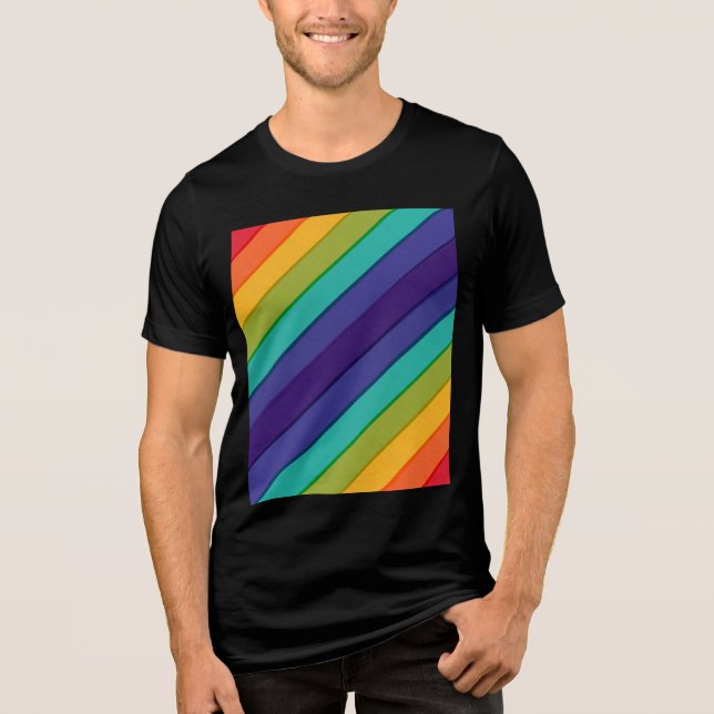 Lebhafter Regenbogen Tri-Blend Shirt (Vorderseite)