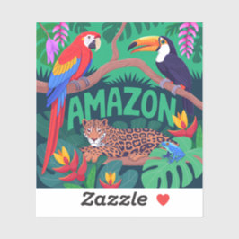 Lebhafter Regenwald des Amazonas zurück zu Schulau Aufkleber