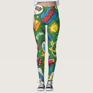 Lebhafter Retro Comic Leggings Pop Farbschimmer