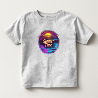 Lebhafter Retro "Summer Time" Sonnenuntergang T -  Kleinkind T-shirt