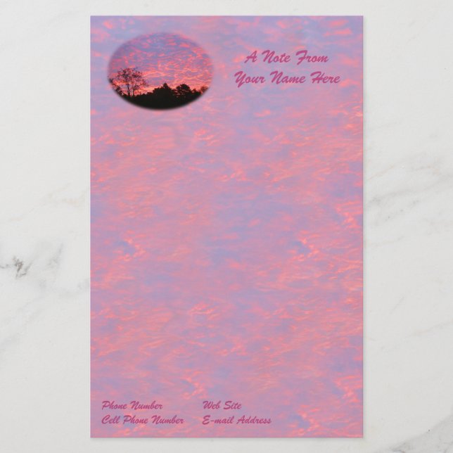 Lebhafter rosa Sonnenaufgang Briefpapier (Vorderseite)