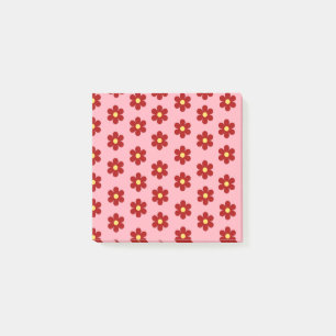 Lebhafter Rosa und Roter Retro Blume Frühjahr Somm Post-it Klebezettel