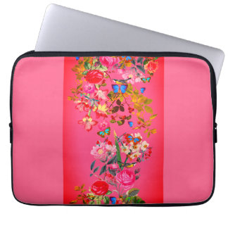 Lebhafter Rosa Vintage Rose Garten Laptopschutzhülle
