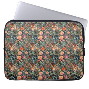Lebhafter Rose- und Tigerdschungel Laptopschutzhülle