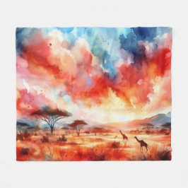 Lebhafter Safari Sunset Fleecedecke