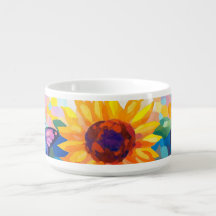 Lebhafter Schmetterling & Sonnenblume Chili Bowl