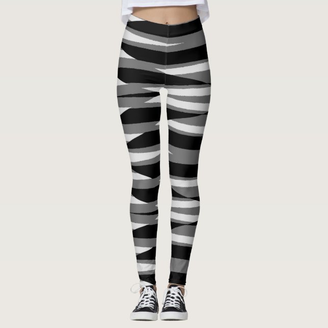 Lebhafter Schwarz-weißer Klassiker "Ratti_Creative Leggings (Vorderseite)