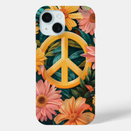 Lebhafter Sommer Floral Peace Sign Phone Case