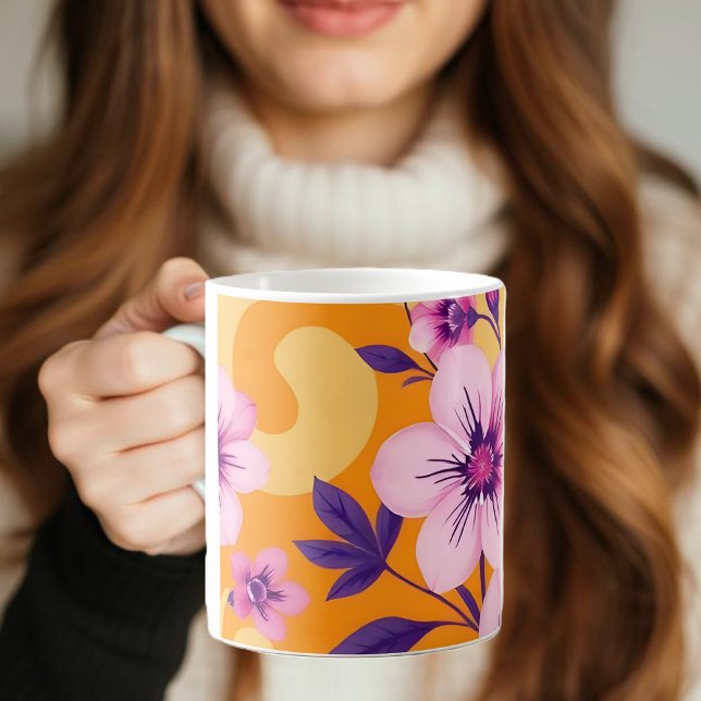 Lebhafter Sommer Florals-Dopamin-Stil Kaffeetasse (Vibrant Summer Florals-Dopamine Style Coffee Mug)