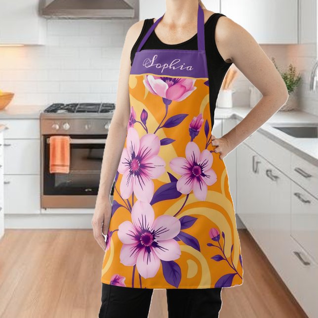 Lebhafter Sommer Florals-Dopamin-Stil Schürze (Vibrant Summer Floral-Dopamine Style-Personalize Apron)