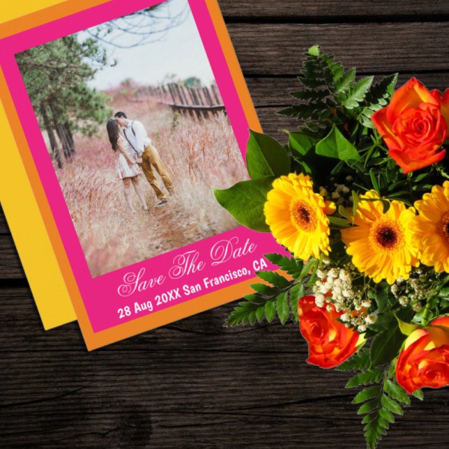 Lebhafter Sonnenaufgang Minimalistisch Mix & Match Save The Date (Von Creator hochgeladen)