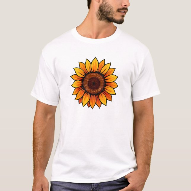 Lebhafter Sonnenblumen-T - Shirt (Vorderseite)