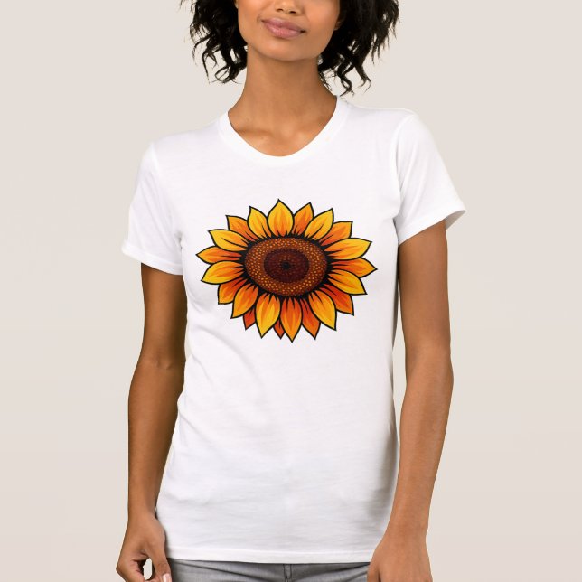 Lebhafter Sonnenblumen-T - Shirt - für Frauen (Vorderseite)
