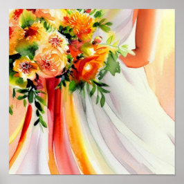 Lebhafter Sonnenuntergang, Bridal Cascading Bouque Poster