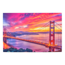 Lebhafter Sonnenuntergang über der Golden Gate Bru