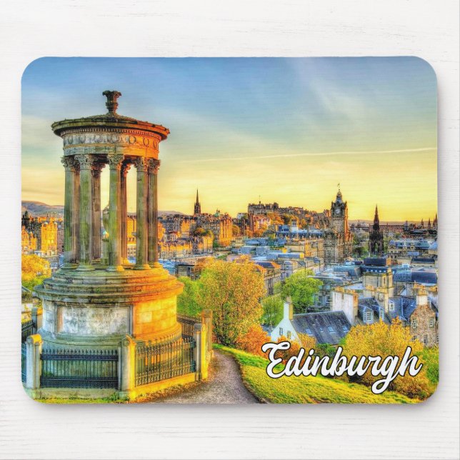 Lebhafter Sonnenuntergang über Edinburgh, Schottla Mousepad (Vorne)