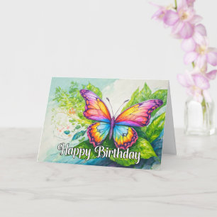 Lebhafter Springtime Butterfly zum Geburtstag Karte