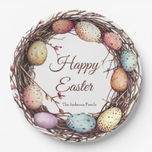 Lebhafter Springtime Egg Nest Oster Brunch Pappteller