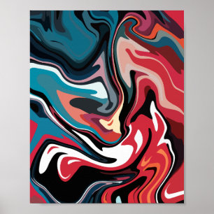 Lebhafter Swirl kühne kontrastreiche Farben Poster