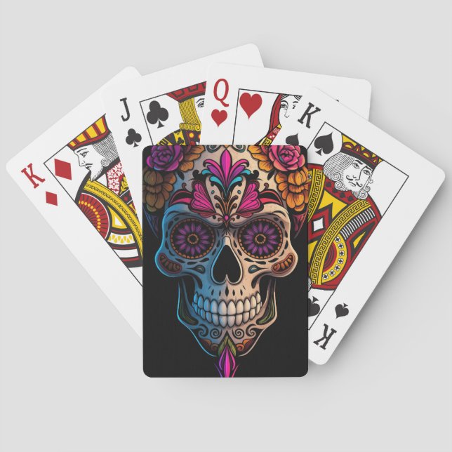 Lebhafter Tag der Toten Spielkarten (Rückseite)