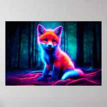 Lebhafter träumartiger Fuchs mit elektrischen Farb