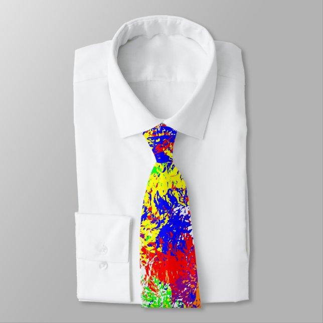 Lebhafter Trippy-Jiggle-Muster-Neck-Tie Krawatte (Gebunden)