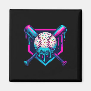 Lebhafter Tropfen für Eis-Creme Baseball Magnet