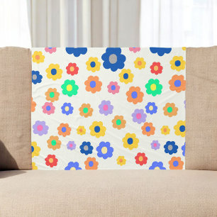Lebhafter tropischer floraler botanischer Retrosom Fleecedecke