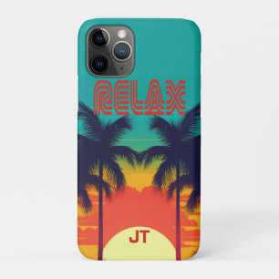 Lebhafter tropischer Sonnenuntergang Retro-80er Case-Mate iPhone Hülle