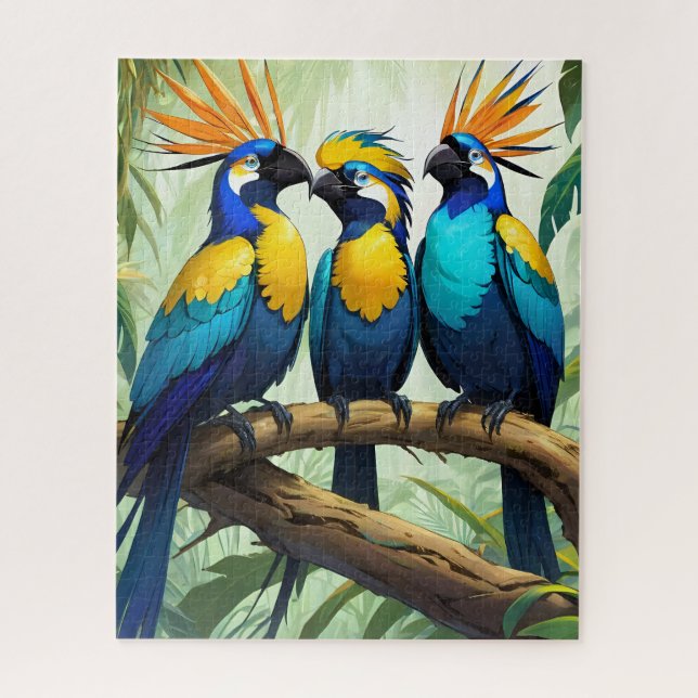 Lebhafter tropischer Vogel Puzzle (Vertikal)