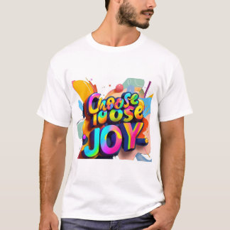 "Lebhafter Typografie-T - Shirt - Wählen Sie Joy F