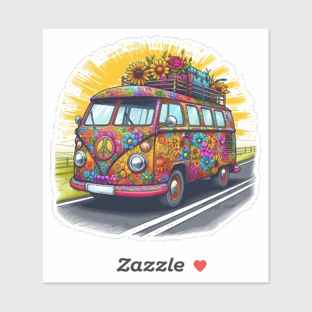 Lebhafter Vintager Blume Aufkleber (Blatt)