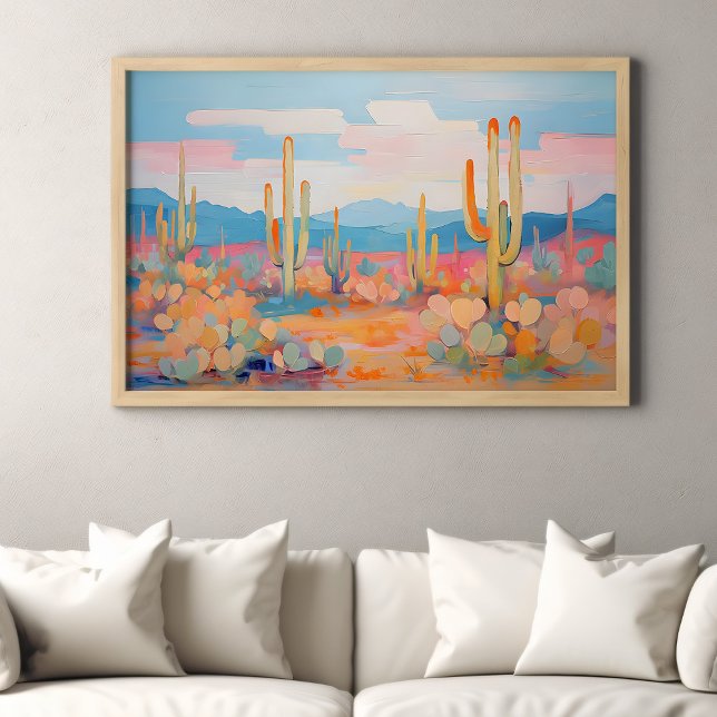 Lebhafter Western Malerei Cactus Desert Art Poster (Von Creator hochgeladen)