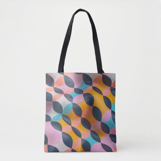 Lebhaftes 3D Petal Geometry Muster in fett Farben (Vorderseite)