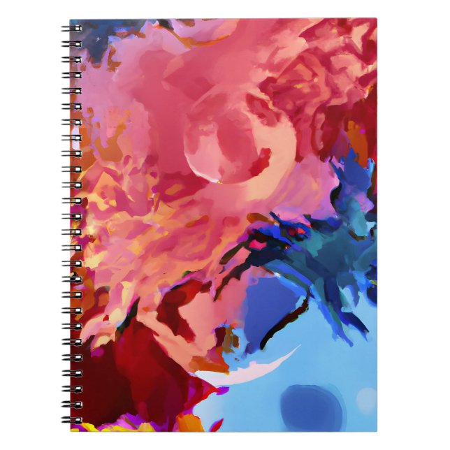 Lebhaftes Abstrakt-kosmisches Swirl-Notebook Notizblock (Vorderseite)