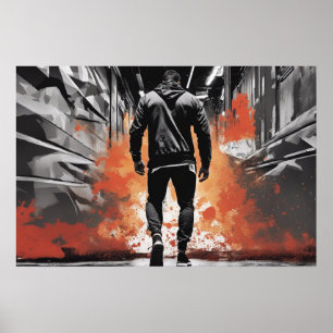 Lebhaftes Abstrakt Workout-Zuhause-Gym-Poster Poster