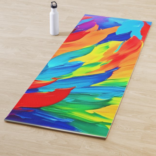 Lebhaftes Abstraktes Ausdrucksbild Yogamatte (Beispiel)