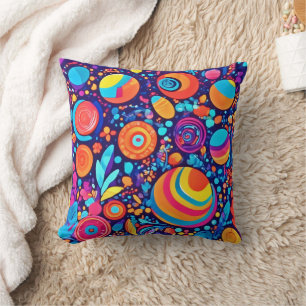 Lebhaftes Abstraktes Blubble-Universum Kissen